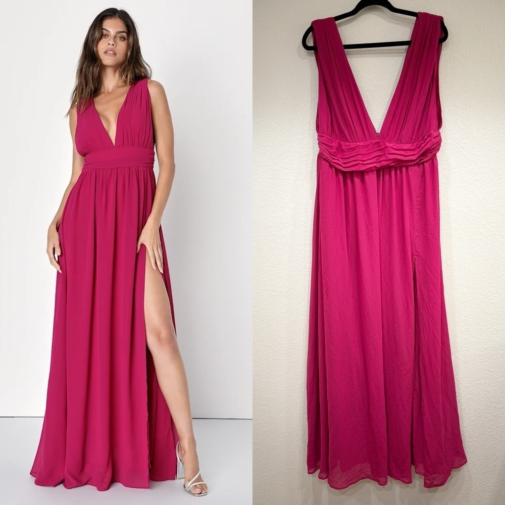 Size 1X - NWOT Lulus Heavenly Hues‎ Magenta Maxi Dress